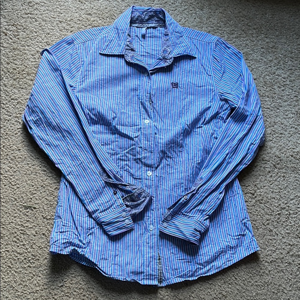 Cinch Striped Button-Up Shirt